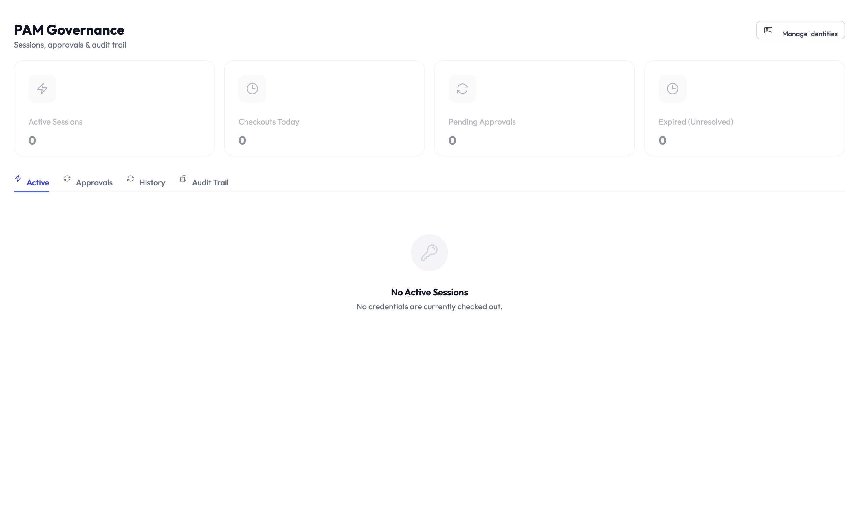 PAM governance page showing default checkout and rotation policies