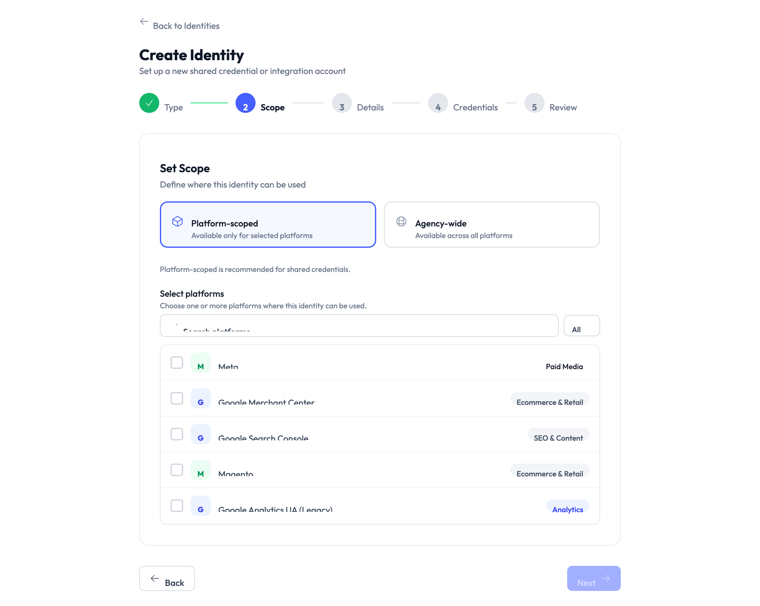 Step 2 — Set Scope
